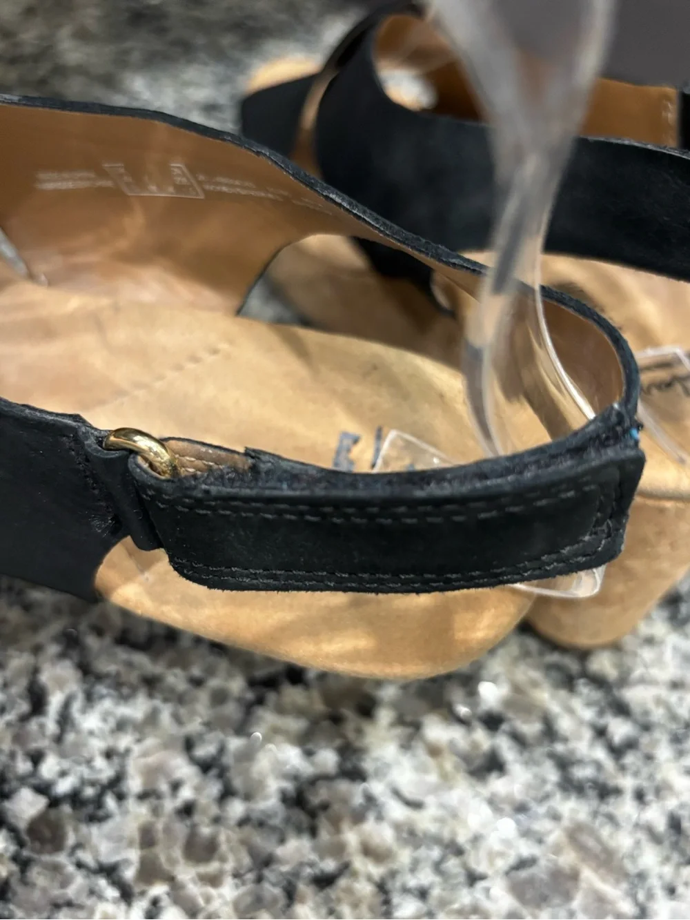 Clarks Collection Annadel Eirwyn Black Nubuck Platform Cork Wedge Heels Size 7